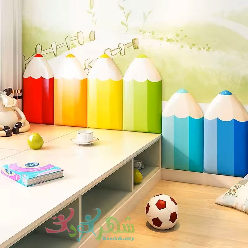 دیوارپوش چوبی طرح مداد رنگی